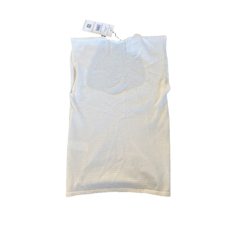 Alohas Peasant Corset Knit Top Size Large White Designed In Barcelona Made In EU - Picture 6 of 6